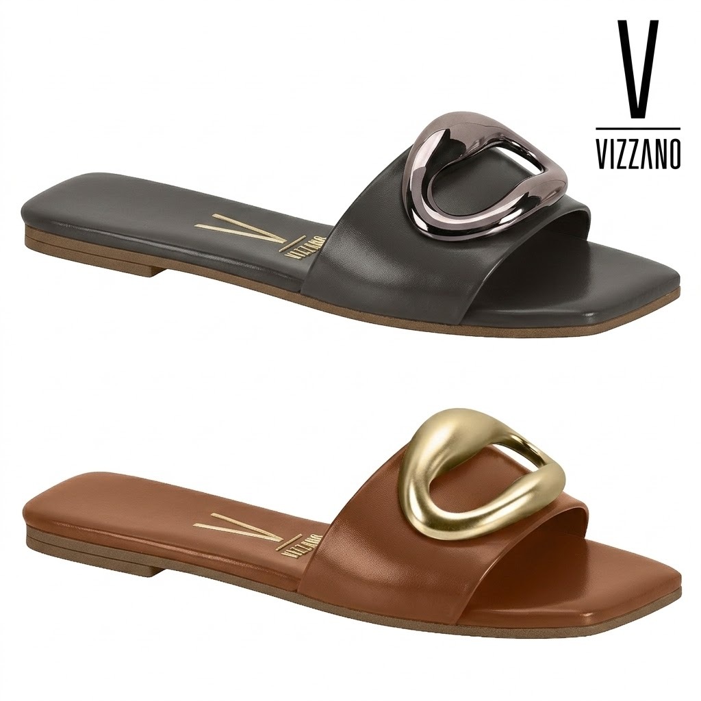 Tamanco Vizzano Napa Garda Feminino Original Dark Grey Mocca Calce Fácil Moderno 6553.101
