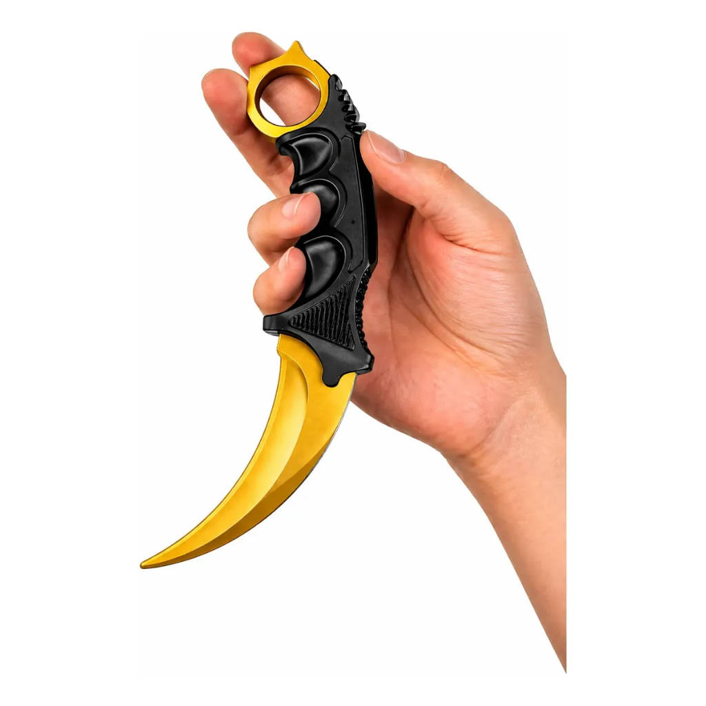 Faca Karambit Tatica Combate Treino Gold Sem Lamina