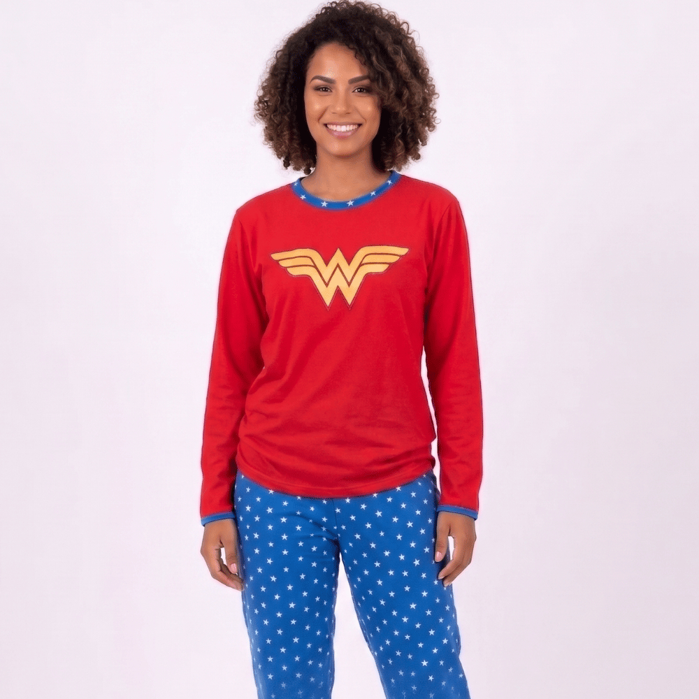 Detalhes do Pijama Feminino Longo Inverno Manga Longa Quentinho Estampado Adulto Conjunto Blusa Calça Malha Macio