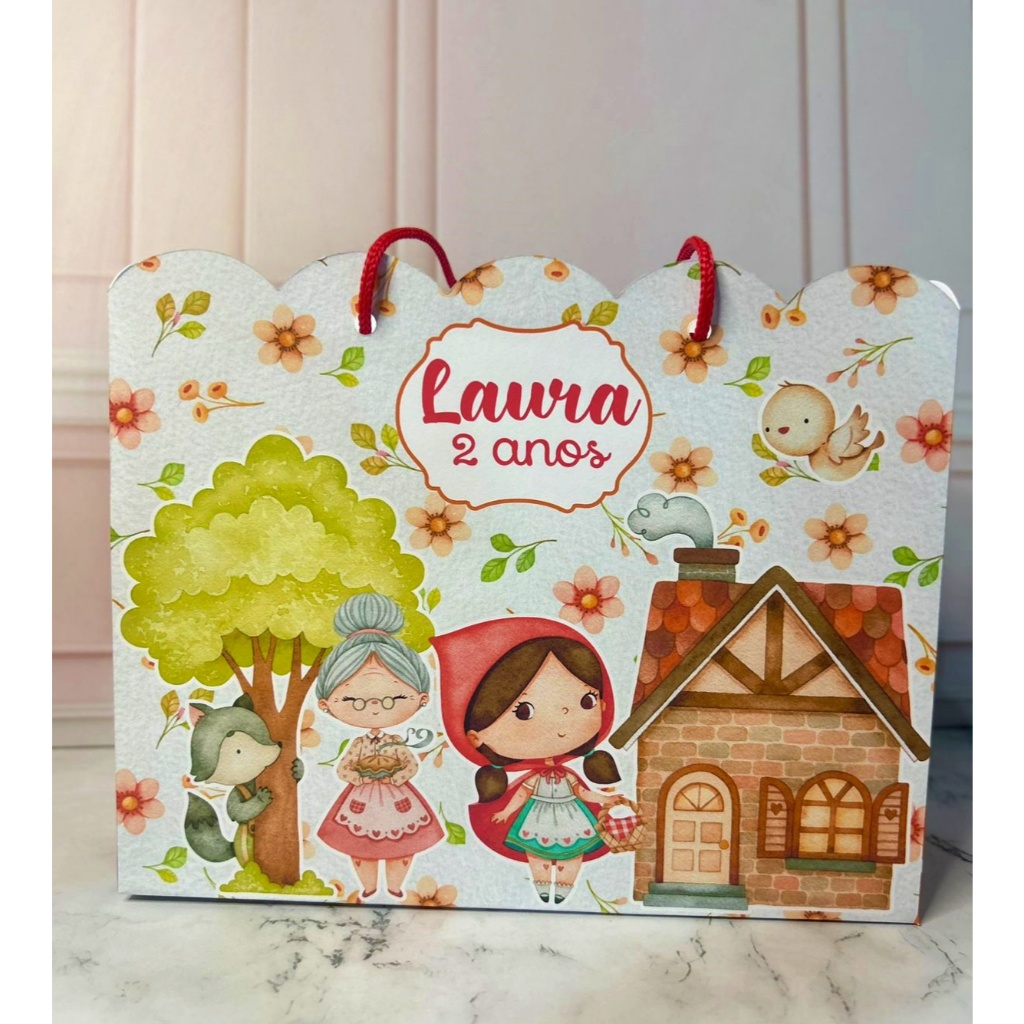 Sacolinha Chapéuzinho vermelho Personalizada | Lembrancinha Infantil | Pegue e Monte