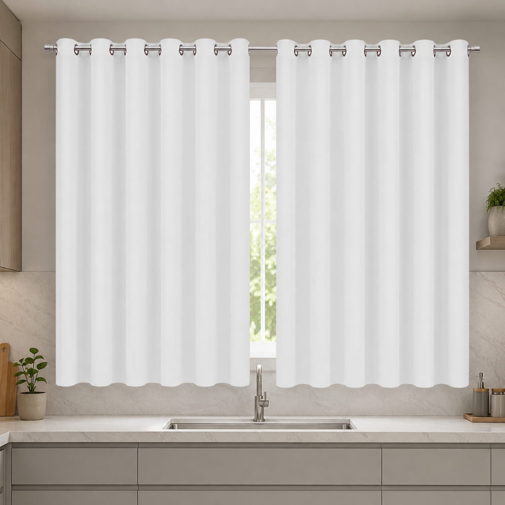 Cortina Para Cozinha Quarto e Sala Tecido Oxford ou Voil Janela 2 m X 1,40 metros - Enxovais Premium