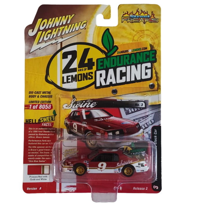 Miniatura Ford Thunderbird Stock Car '86 - Johnny Lightning