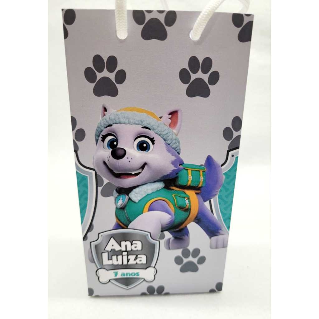Sacolinha Personalizada - Patrulha Canina - Everest | Prontas para Montar | Envio Rápido | Lembrancinhas