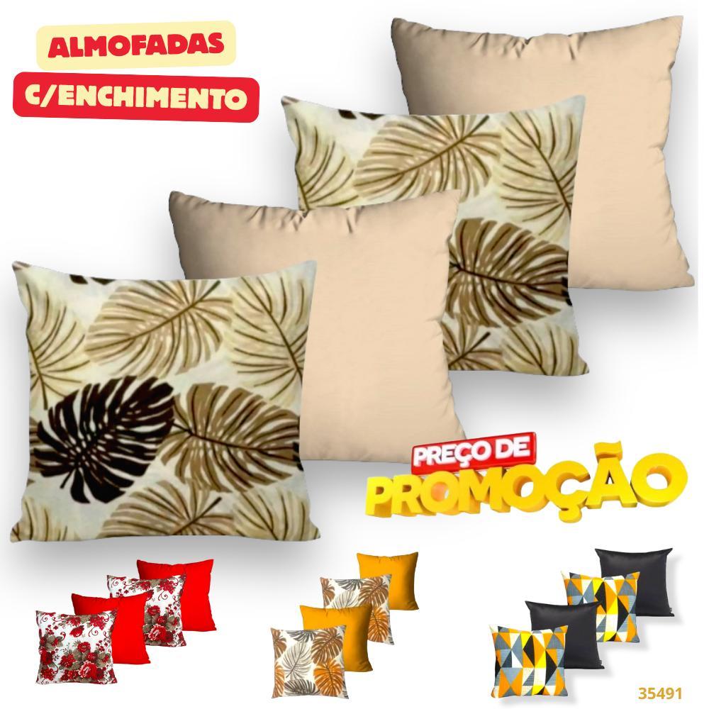 KIT 4 ALMOFADAS DECORATIVAS  LUXO p\ QUARTO SALA OU SOFÁ c\ENCHIMENTO