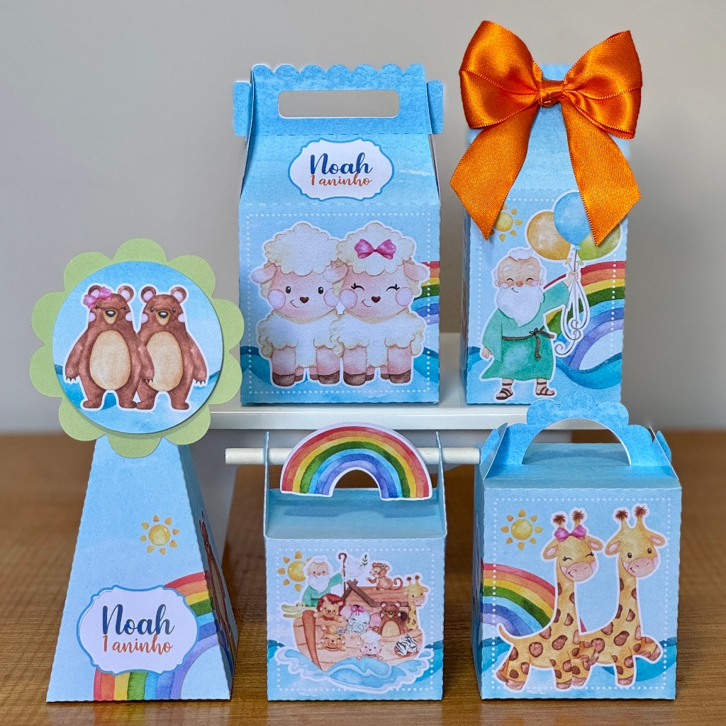 kit festa ARCA DE NOÉ MENINO personalizados lembrançinhas festa infantil tema ARCA DE NOÉ MENINO