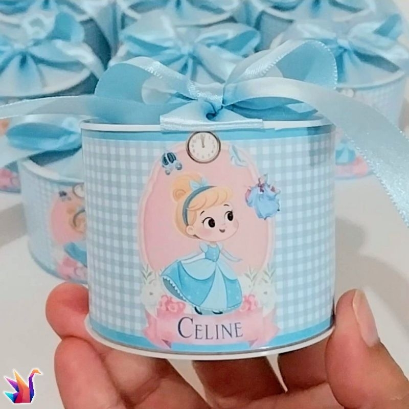 Tubolata Personalizada 5x6 Cinderela 👑 Lembrancinha Luxo Princesa | Festa Infanti