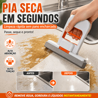 Mini Mop Absorvente Portátil para Limpeza de Mesa, Pia e Superfícies