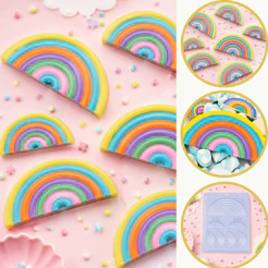 1~10 Forma Simples Acetato BWB para Doces, Dia Das Crianças... 9385 Arco Íris chuva de amor (CHOCO)