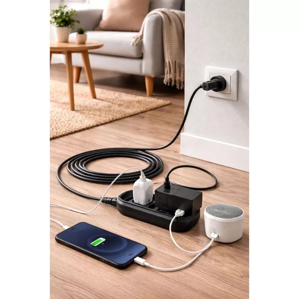 Detalhes do Extensão Eletrica de 20 Metros PP 2x1,0 com 3 Tomada Bivolt