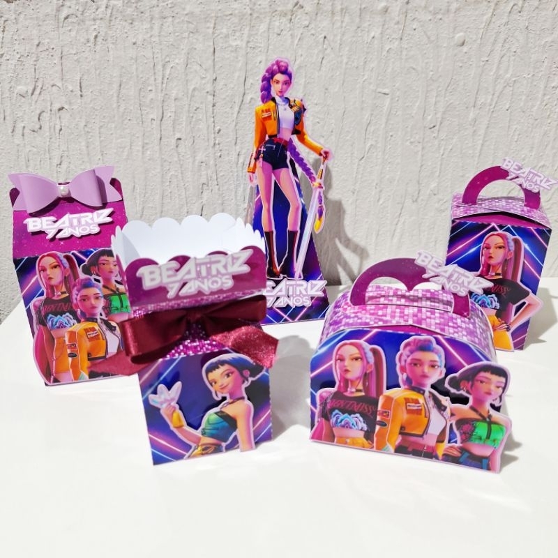 Kit de Caixinhas Personalizadas - Guerreiras do K-pop - Huntrix - Lembrancinhas - Aniversário
