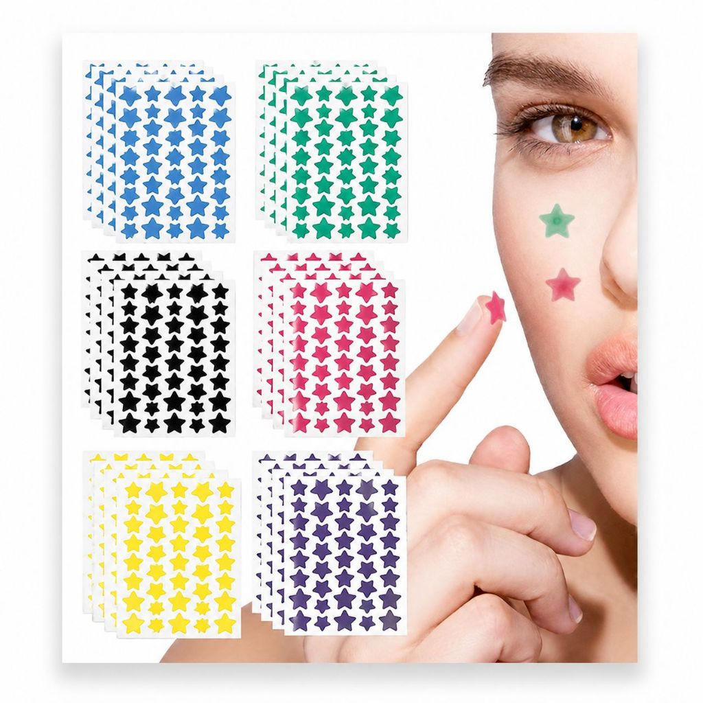 Kit 120 Adesivos Estrela Seca Espinha Proteção Dia/Noite Secativo.