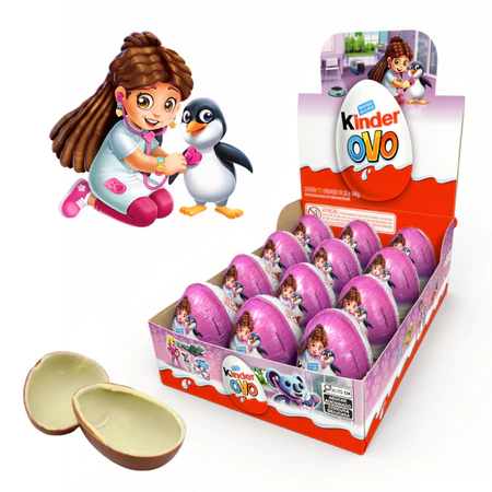Kinder Ovo Meninas 240g | Caixa com 12 Unidades Ferrero - Lançamento