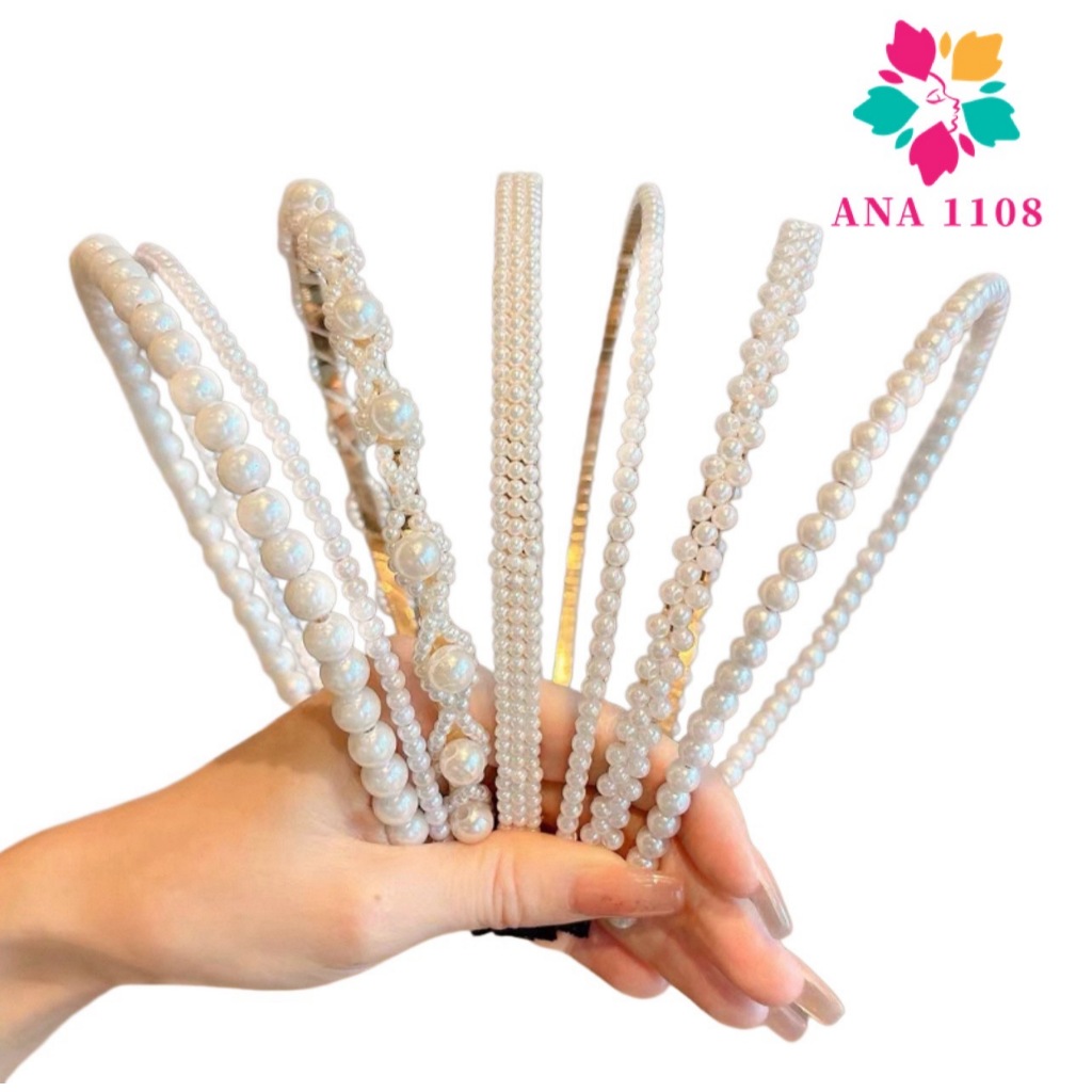 ANA1108 KIT 5PCS Tiara de Pérolas / Arquinho de Perolas - Acessórios femininos de cabelo