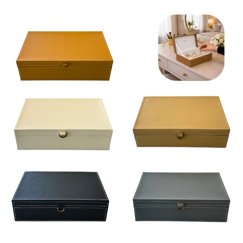 Caixa Organizadora Decorativa Elegante para Sala Mesa Closet Quarto Estante Porta Joias com Tampa Acessórios Relógios