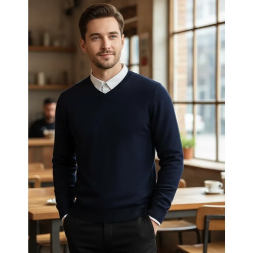 Pullover Masculino Sueter Gola V Liso Clássico Inverno Igreja Casaco Linha Premium Tamanho EXG Hook Uniformes