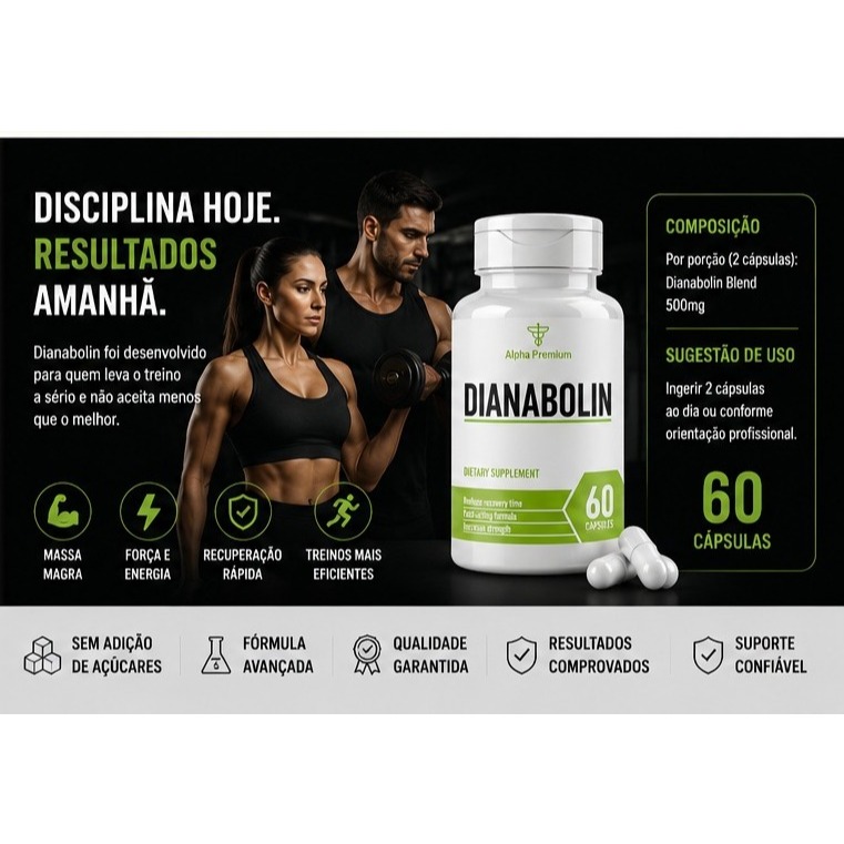 Dianbolinn Suplemento  Alimentar 60 caps Força Massa Muscular