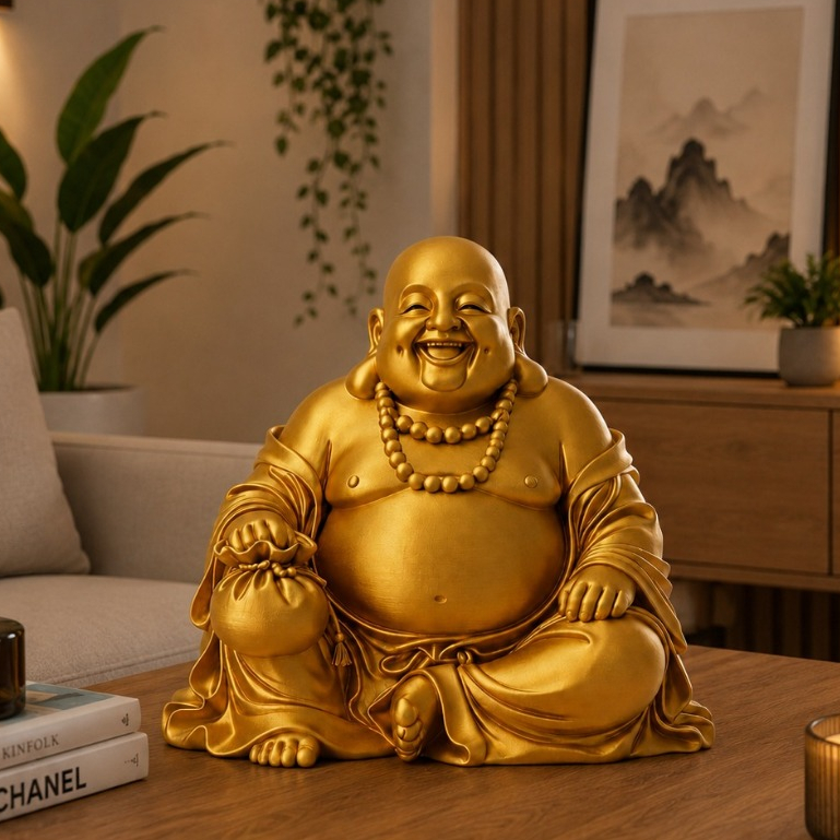 Imagem Buda Decorativo da Prosperidade | Estátua Feng Shui para Sala, Escritório e Decoração
