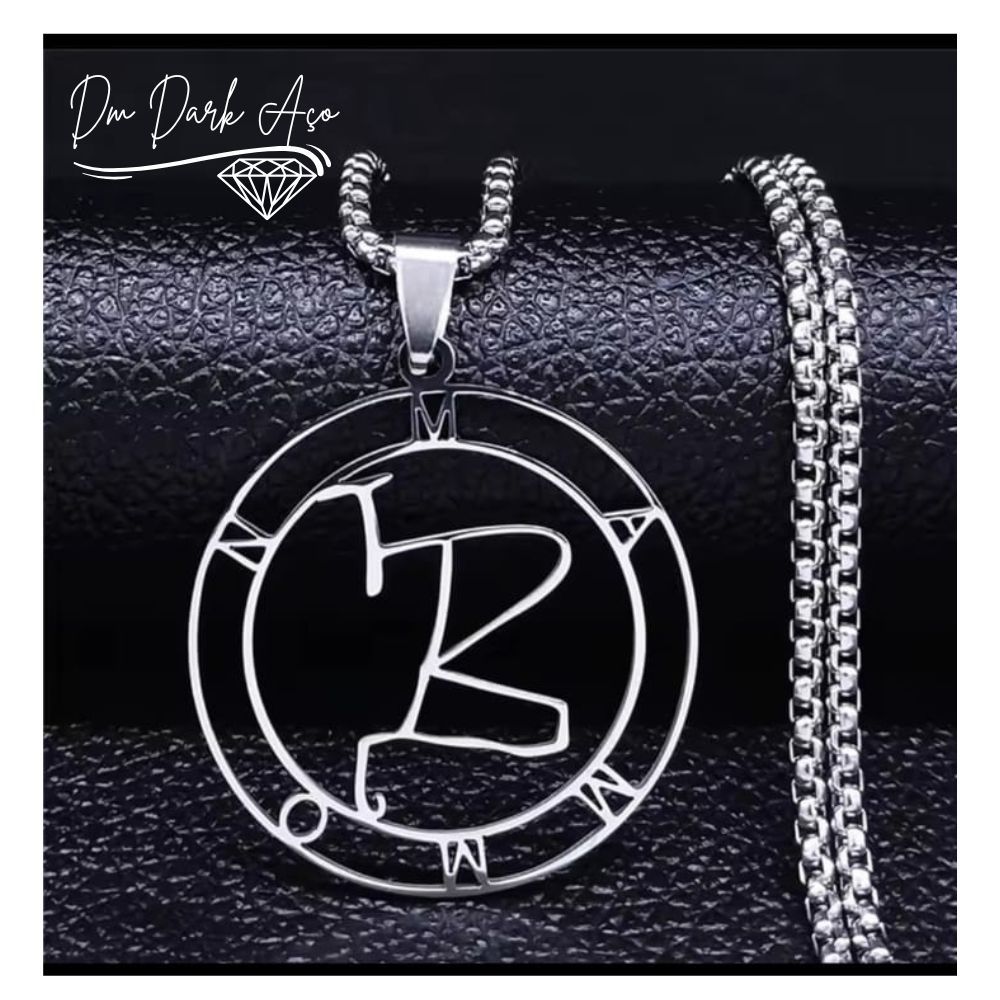 Colar Sigilo Mammon Aço Inoxidável Riqueza Prosperidade Dark Goétia Goécia Goth Mamon
