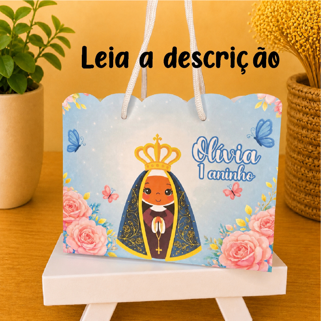 kit COMPRE E MONTE Sacola Nossa Senhora Aparecida Personalizada I para aniversário e lembrancinhas I presente