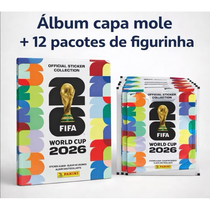 Álbum + 12 Pacotes de Figurinhas da Copa do Mundo 2026 Oficial FIFA ENVIO IMEDIATO