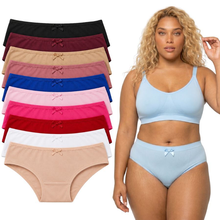 Kit 10 Calcinha Calçola Cintura Alta em Algodão Moda ou 5 Calcinhas Feminina em Lingerie com Corforto