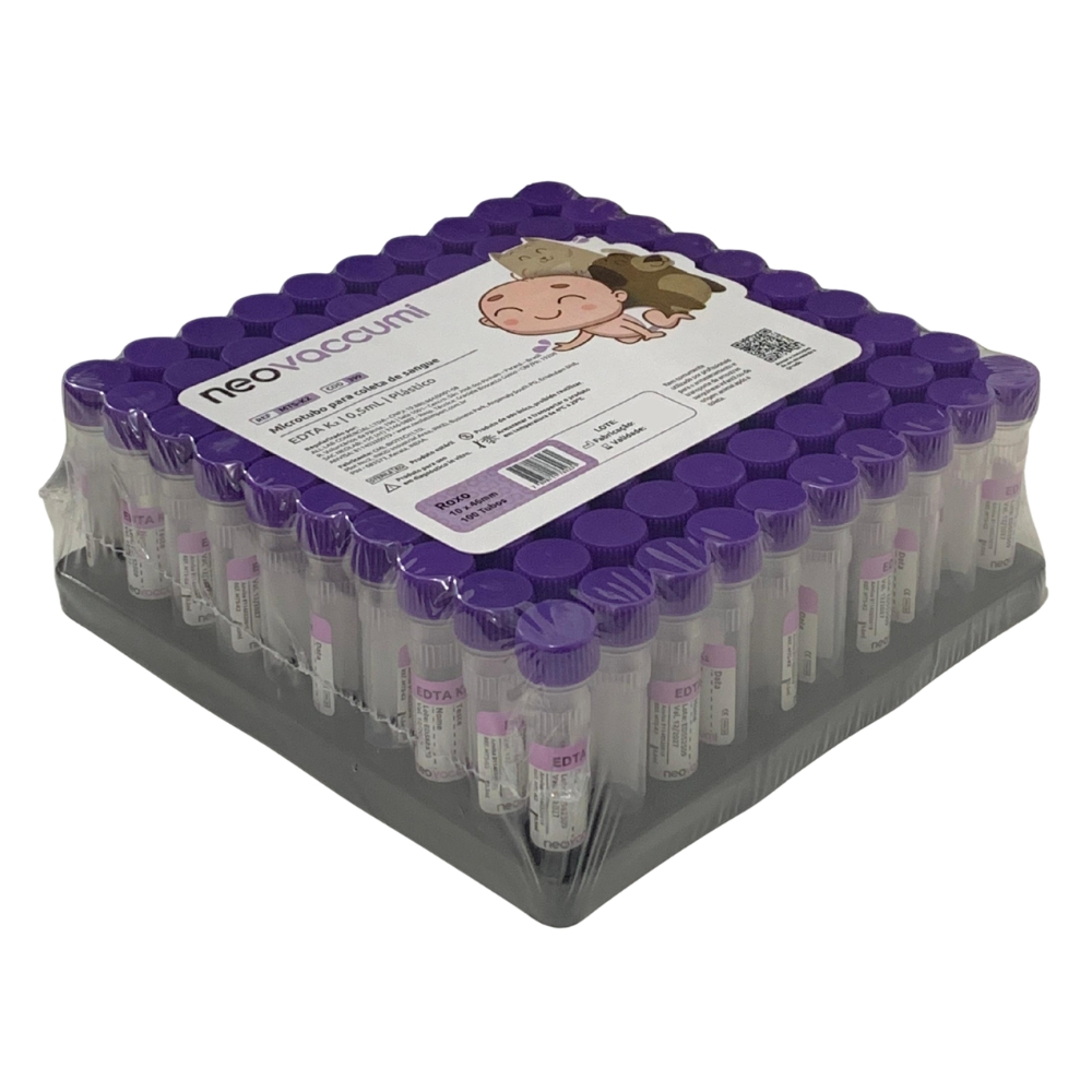 Microtubo de Coleta com EDTA K2 0,5 ml NEOLAB - 100 Unidades
