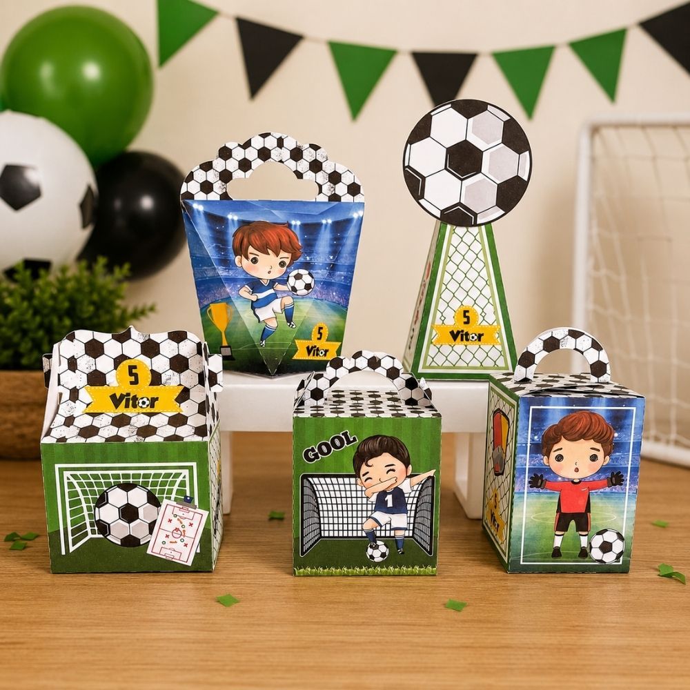 ENVIO RÁPIDO Kit Festa Futebol - Lembrancinha Festa Infantil - Caixinhas Aniversário - SEMI-MONTADOS