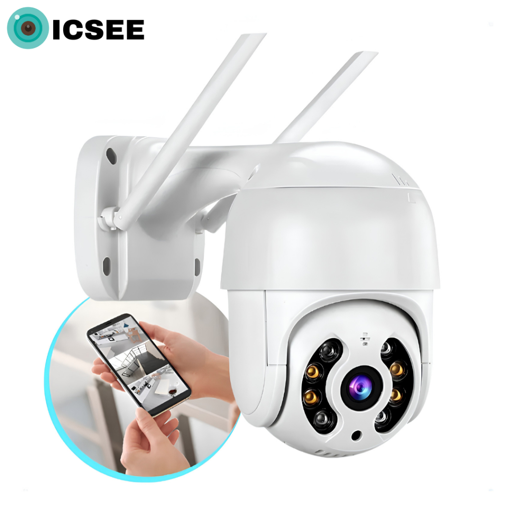 Câmera de Segurança Wi-Fi Externa com Controle ICSEE e Áudio Bidirecional Visão Noturna para Casa