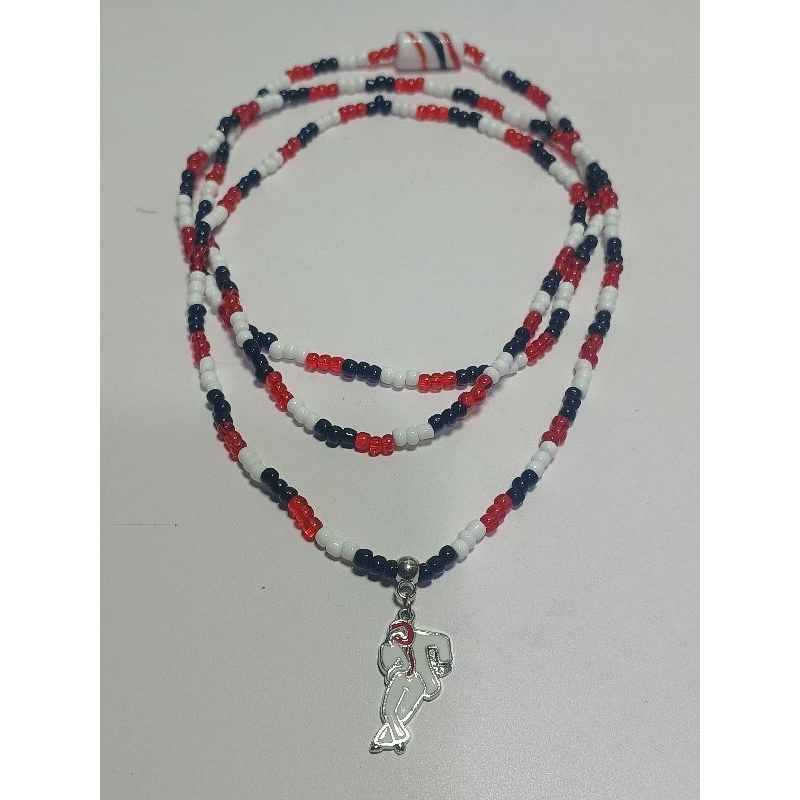 Guia Fio Contas Tricolor Malandragem Zé Pilintra, Miçanga, Proteção, Preto, Vermelho, Branco, Pingente Zé, Umbanda