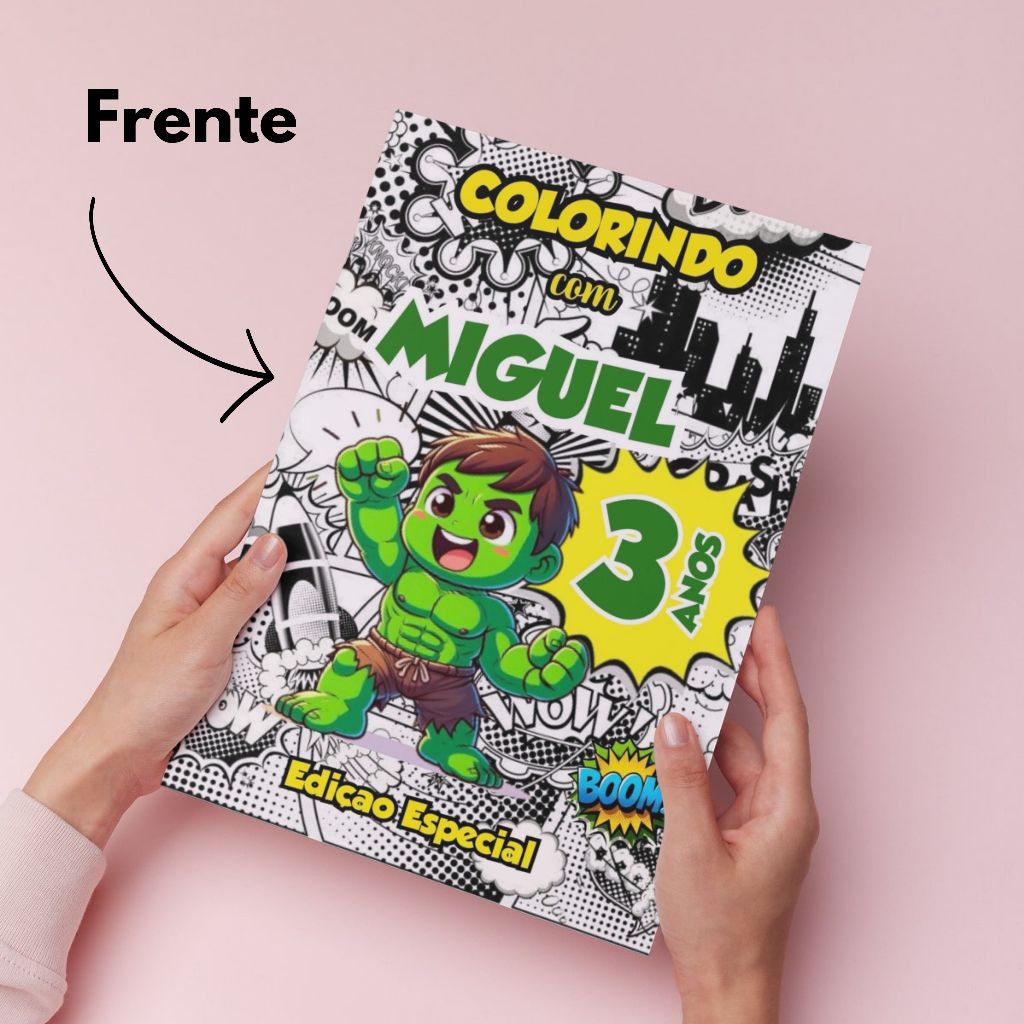 Livrinho de Colorir HULK Lembrancinha Festa de Aniversário. Livro com Capa Brilhosa FAZEMOS VARIOS TEMAS