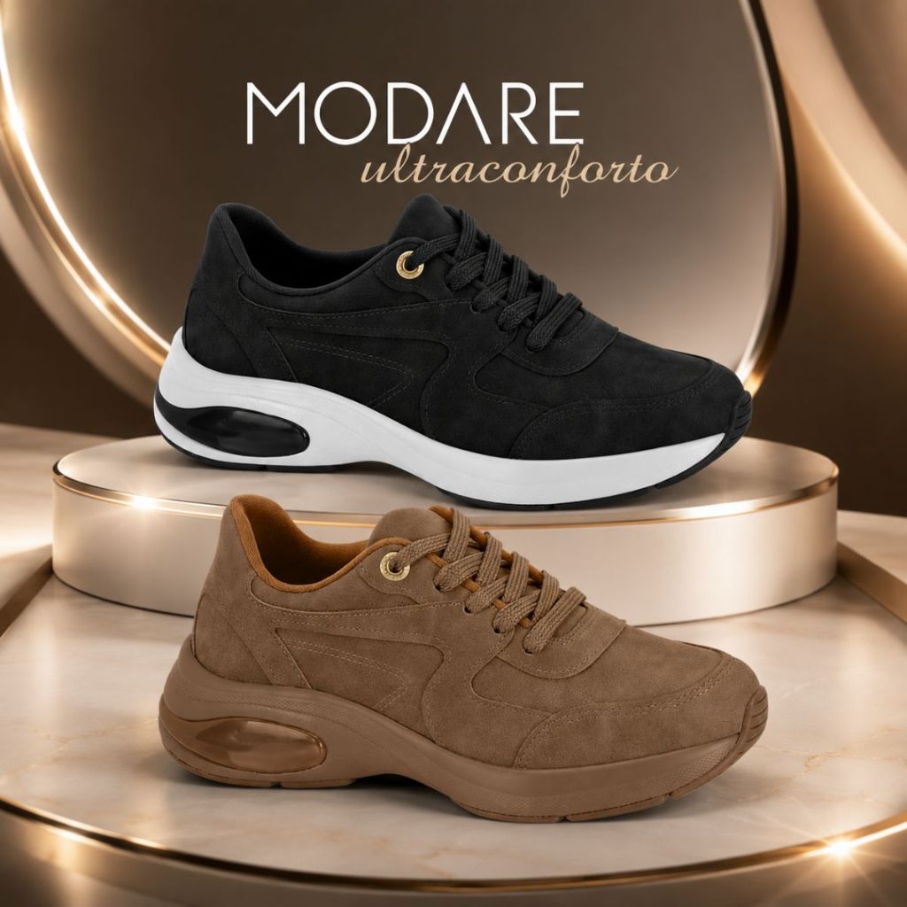 Tênis Feminino Ortopédico Modare Ultraconforto Solado com Gel Confortável Plataforma Leve Original