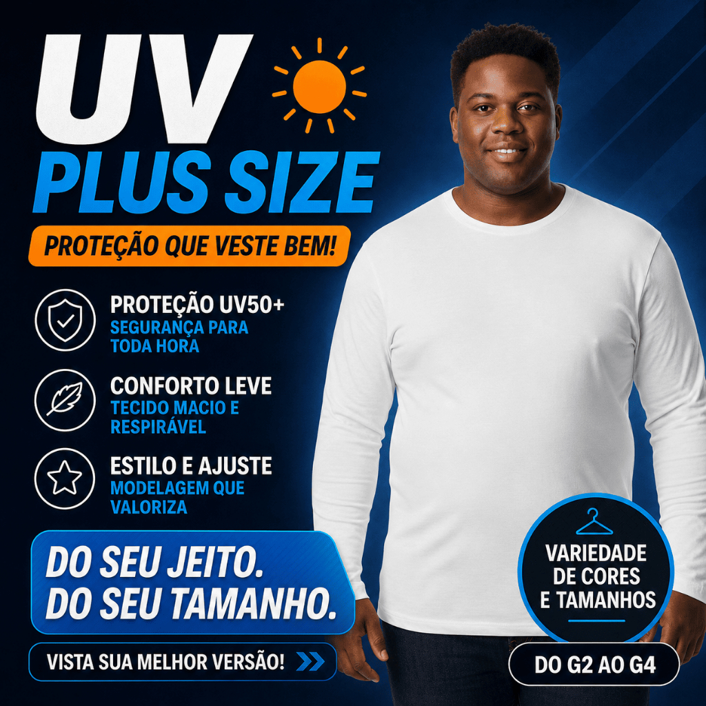 Camisa Blusa Masculina Plus Size Manga Longa Proteção UV Solar Térmica Verão Casual Academia