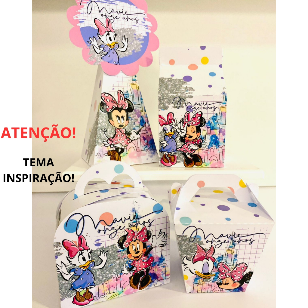 PEGUE E MONTE - Caixinhas Personalizadas MARGARIDA E MINNIE - festa lembrancinha aniversário infantil
