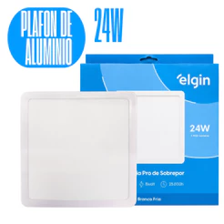 Luminária Painel Plafon Pro ALUMINIO Sobrepor Quadrado Led 24w 28,5x28,5 Bivolt - ELGIN