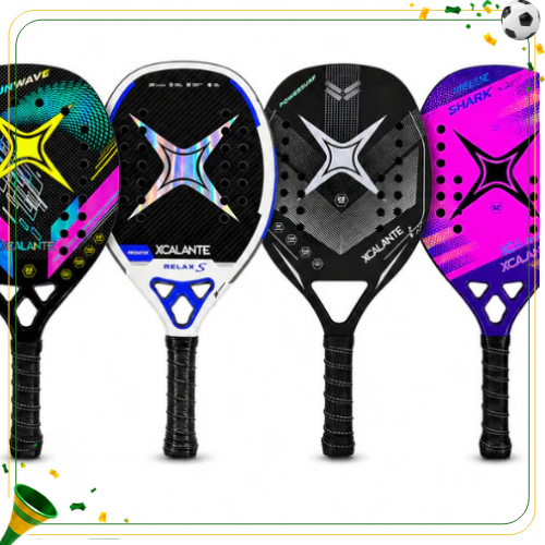 Raquete de Beach Tennis com Capa Overgrip Munhequeira Espessura 22mm Conforto Alta Performance