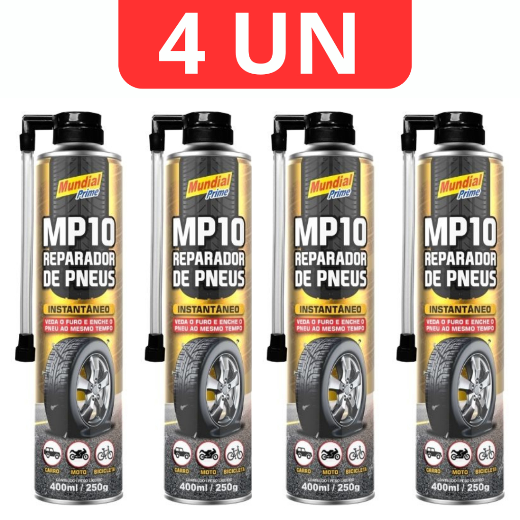 4Un Reparador de Pneu Furado Mundial Prime 400ml