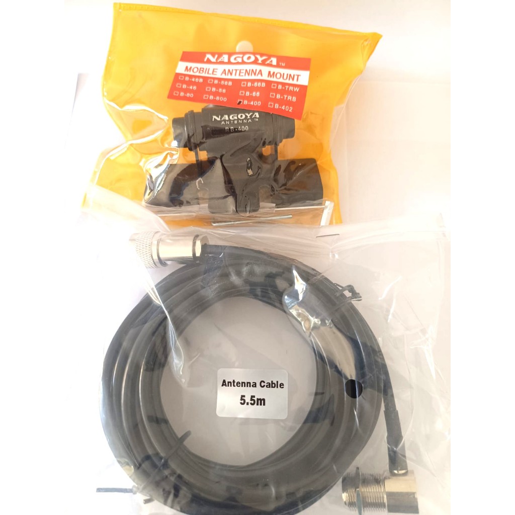 Suporte P/ Antena aquários Nagoya Porta Mala + Cabo 5,5 Metros P/PX VHF OU UHF.