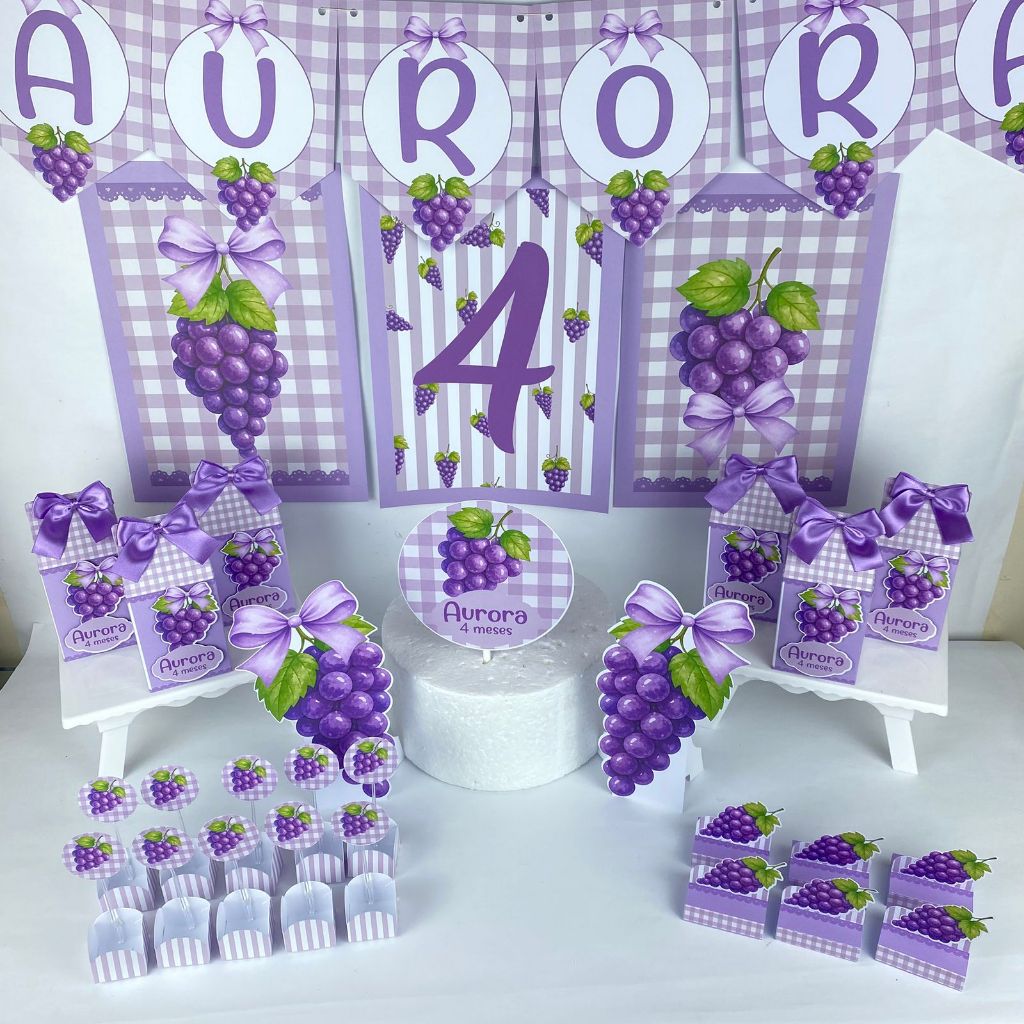 Kit só um bolinho fruta Uva, frutinha, uvinha - lembrancinhas personalizadas,  decoração aniversário