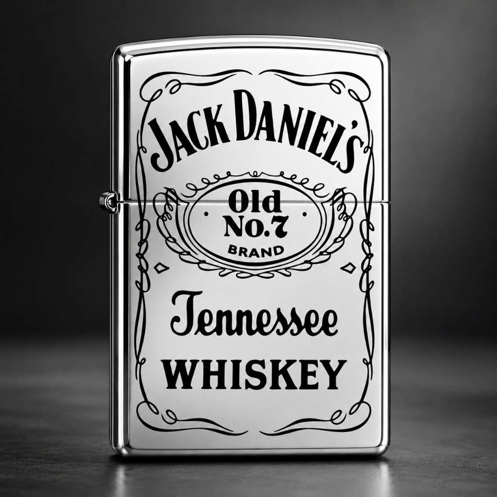 Isqueiro Personalizado Com Logo Whisky Jack Daniel Bourbon Estilo Zippo