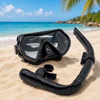 Kit Máscara de Mergulho Profissional com Snorkel de Ponta Seca para Natação e Mergulho 1599