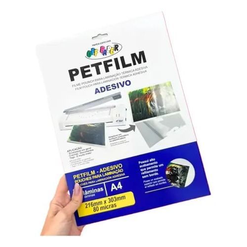 Pet Film Adesivo Laminação Polaseal Adesivado 5 Folhas A4