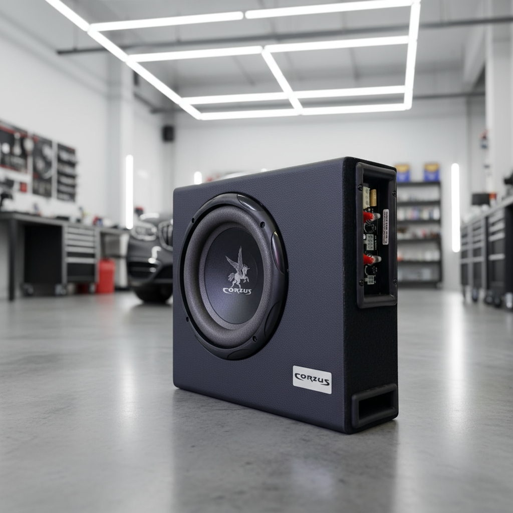 Caixa mini Slim Amplificada 3 Canais 350w rms Sub Grave 8 polegadas Cxms303 Mini Slim som automotivo