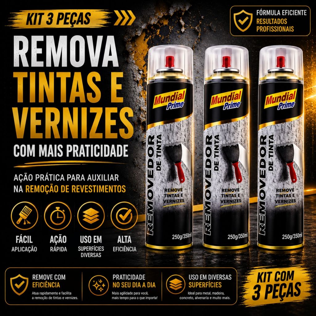 Removedor de Tinta 350ml Remove Esmalte Sintético, Verniz, Texturas e Mais