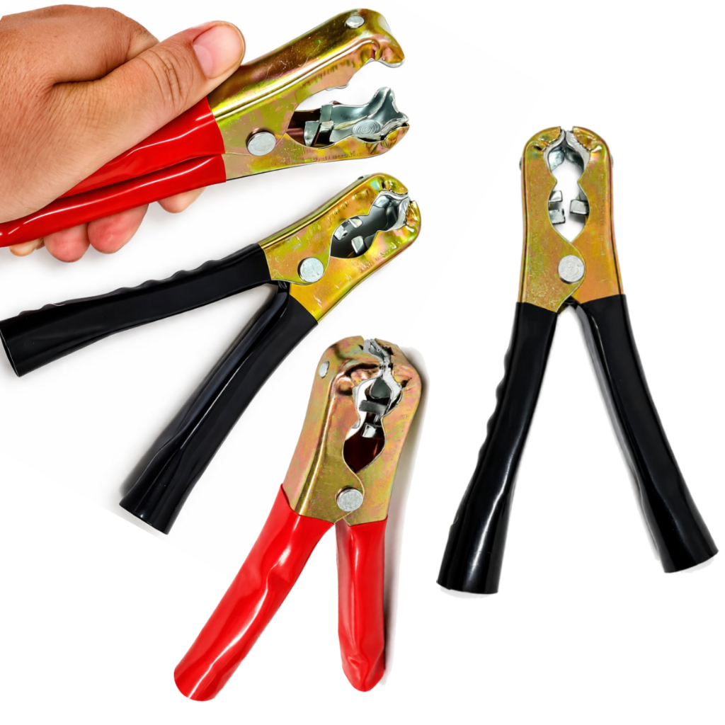 Kit 4 Garra de bateria jacare 300a grande UEDA para Cabo 25mm carro e caminhão