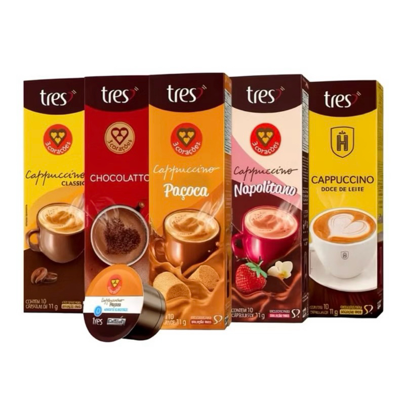 Kit Cápsulas 3 Corações – Sabores Variados (5 caixas | 50 doses)