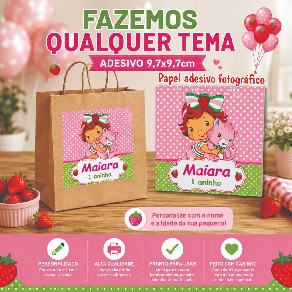 Rótulo Adesivo Personalizado Sacola Kraft Acetato Plástico Papel Fotográfico Laminado Alta Definição