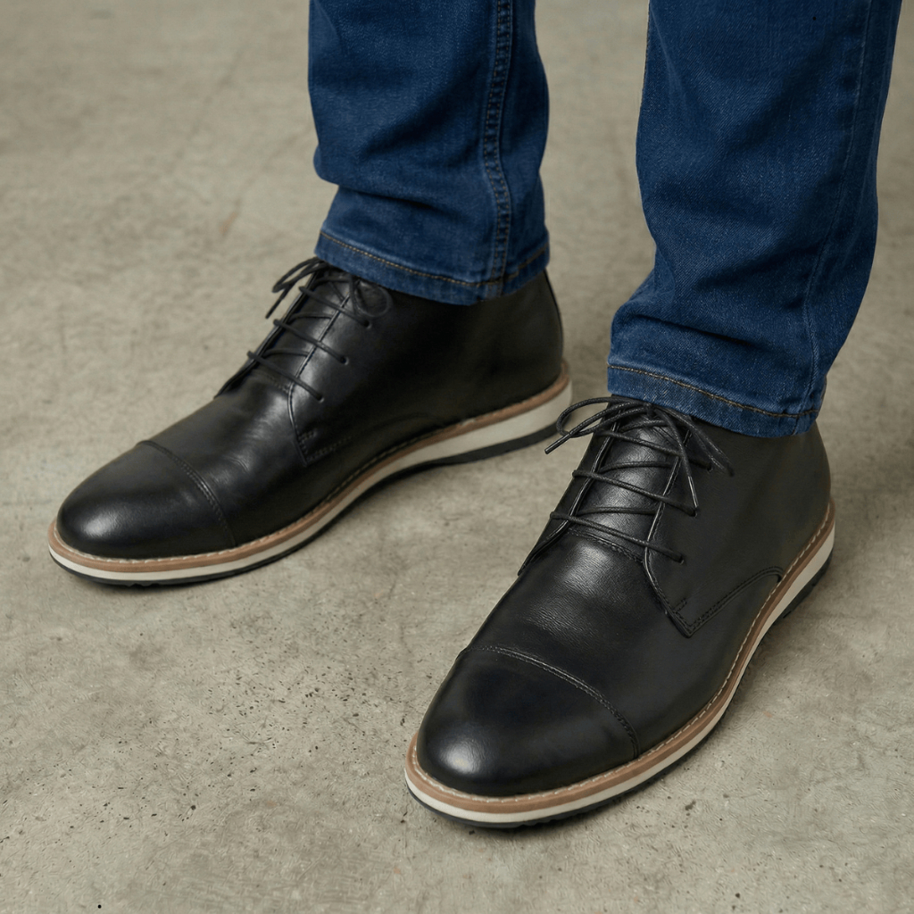 Bota Masculina Casual Oxford Social Coturno Trabalho Couro Dia Namorado Pai Chelsea Chukka Sapatenis