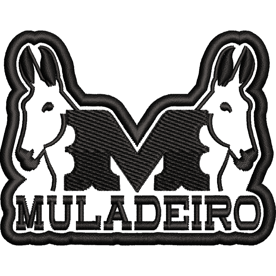 Patch Bordado Muladeiro 8cm Termocolante Liso ou Velcro Pronta Entrega