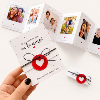 Cartão sanfonado de fotos - Mini Cartão sanfonado - sanfona de fotos - presente personalizado - namorado - mimo - amizad