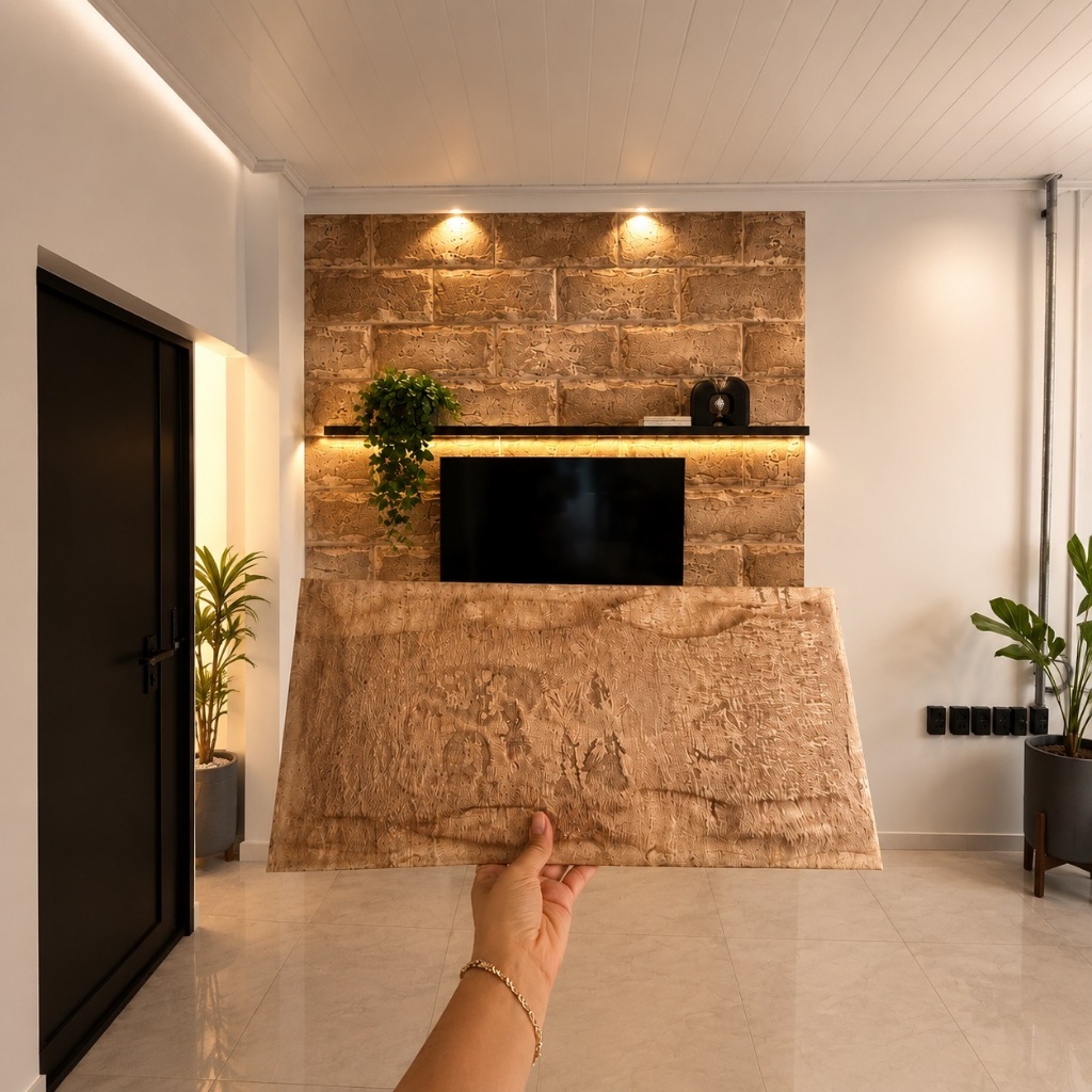 Kit 50 Placas PVC Madeira Rustica Stone Natural Autocolante 50x25cm · foto 2